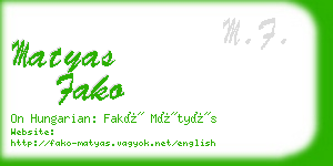 matyas fako business card